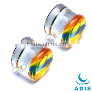 Body Piercing Jewellery Colorful Wholesale Custom Pyrex Glass Ear Stretcher thumbnail-1