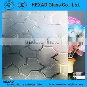 High Quality Cross Square Pattern/Figured Glass/Obscure Glass for Decorative thumbnail-1