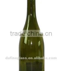 750ml Lone Neck Round Shape Dark Green Corked Wine Bottle thumbnail-1