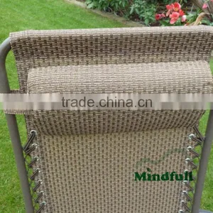 Brown Zero Gravity Garden Lounge Chairs Reclining Garden Chairs With Headrest thumbnail-4