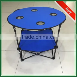 Canvas Fabric Carrybag Steel Tube Easy Folding Outdoor Round Table thumbnail-1