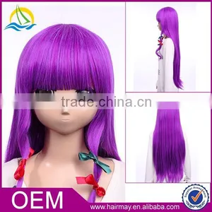 Excellent Synthetic Heat Resistant Touhou Project Patchouli Knowledge Cosplay Indian Women Hair Wig thumbnail-1