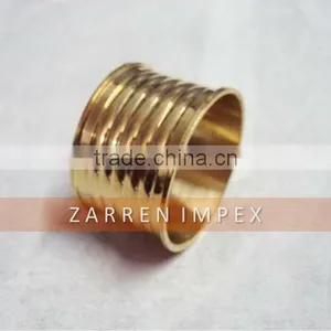 Plain Ribbed Brass Napkin Rings thumbnail-1