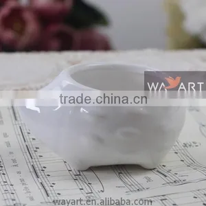 Lovely White Ceramic Hedgehog Small White Ceramic Bowl thumbnail-1