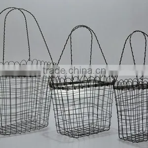 WIRE STORAGE BASKETS S/3 in RUSTIC FINISH thumbnail-5