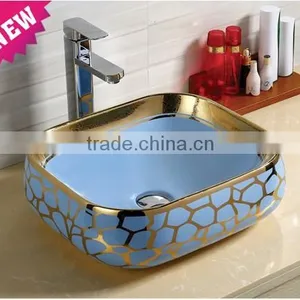 Newest Design Flower Painted Hotel Counter Wash Basin thumbnail-2