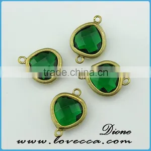 Glorious Fashion Green Single Stone Teardrop Pendant Necklace thumbnail-1