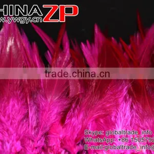 Top Supplier ZPDECOR Wholesale Good Quality Colored Fuchsia Chicken Rooster Saddle Feathers for Sale thumbnail-4