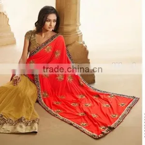 On Net Lehenga Saree Multi Color Georgette thumbnail-4