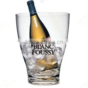 Clear Acrylic Champagne Cooler, Plastic Wine Ice Bucket, Wine Chiller thumbnail-3