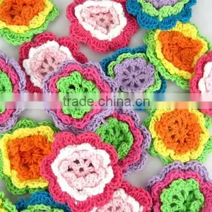 Mixed Handmade Crochet Flower Appliques Sewing Bow For Garment/kids Footwear/clothing thumbnail-2