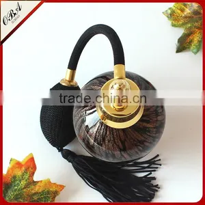 Handmade Black & Gold Point Airbag Glass Perfume Bottle thumbnail-5