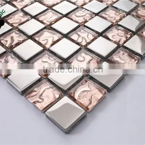 SMP06 Electroplate Wave Glass Mosaic Cute Mosaic for Wall Waterproof Bathroom Mosaic thumbnail-4