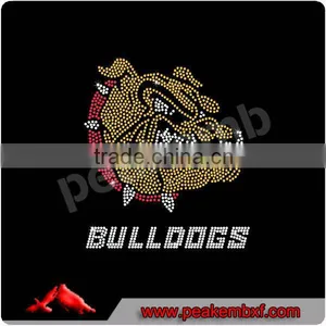 Bulldogs Hot Fix Motif Custom Rhinestone Design T-shirts Iron on Decoration thumbnail-2