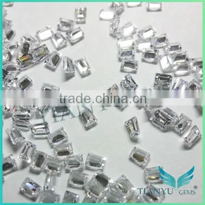 China Gemstone Manufacturer Good Price High Quality White Color Ladder Square Shape Cubic Zirconia thumbnail-1