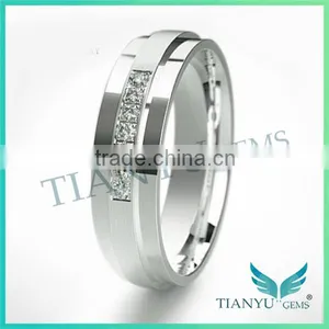White Gold and Sliver Wedding Rings Foreverone 9 Hearts & Flower VVS1 D-F Square Cut Moissanite Diamond Men Rings thumbnail-5