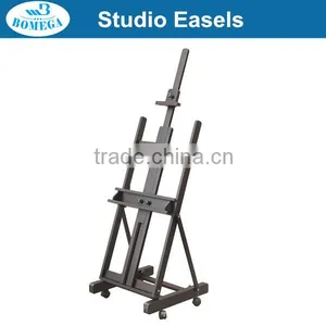 in Stock 57*51*143(232)cm Dark Walnut Color Artist Painting Pine Wood Easel thumbnail-1