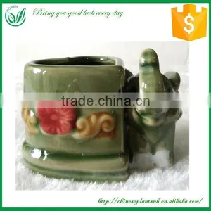 Small Straight Lucky Bamboo Ceramic Flower Pot thumbnail-2