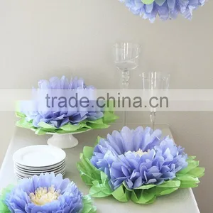 Blue Tissue Paper Flowers For Girls Party Decorations thumbnail-1