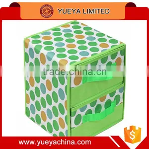 Two Layered Fresh Green Spots Printed Storage Box With 2 Drawer thumbnail-1