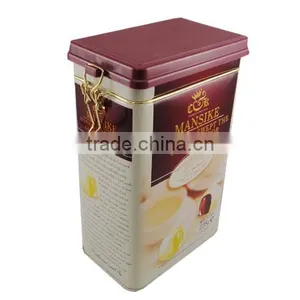 High Quality Airtight Rectangular Coffee Tin Can With Lid thumbnail-1