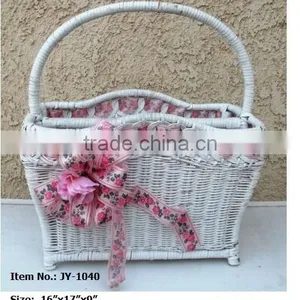 White & Pink Basket for Hanging Wall of Newspaper thumbnail-1