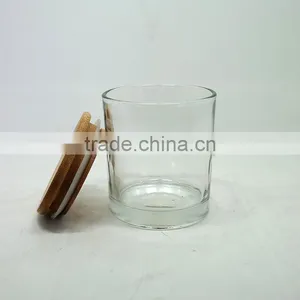 Wholesale Flat Bottom Glass Candle Jars With Sealed Bamboo Lids thumbnail-3