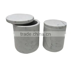 Homeware Carrara White Marble Food Storage Container Set thumbnail-2