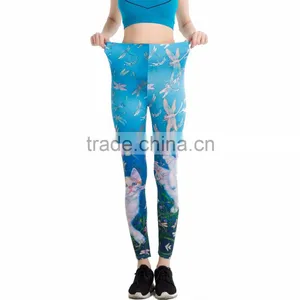 Amazon Best Saller Printed Women's Lightweight Printed Full Ankle Length Leggings for Summer(custom Logo) thumbnail-6