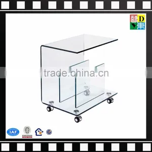 2016 Newest High Transperant Plexiglass Acrylic Bar Cart Wholesale Made in China With Custom Design Acrylic Cart thumbnail-1