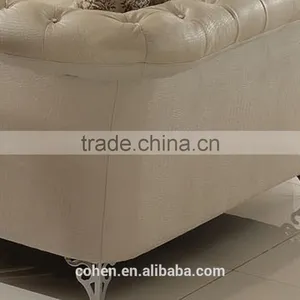 SF033 2015 New Arrival European White PU Leather Sofa Designs With Crystal Buttons Stainless Steel Legs thumbnail-5