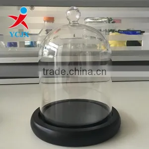 Blown Clear Glass Domes With Black Base for Wedding Gift thumbnail-1