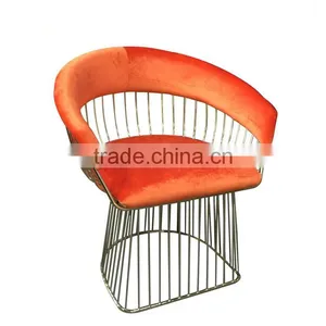 OEM Metal Chair Frames Hot Sale Beauty Dining Room Metal Wire Chair thumbnail-2