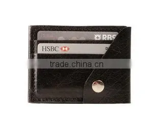 Custom Black Full Grain Rfid Business Card Holder Genuine Leather Credit Card Holder thumbnail-3