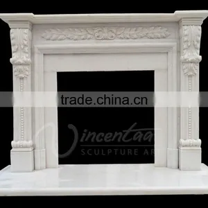 Modern Home Decoration Use Hand Carved Natural Marble Fireplace Mantels thumbnail-1