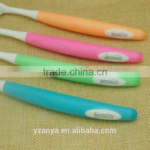 Dupont Nylon Rounded Bristle Long Rubber Handle Adult Toothbrush thumbnail-5