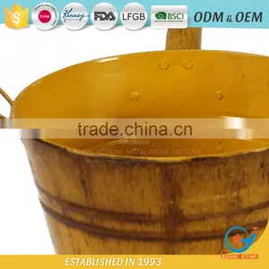 10 Inch Garden Unique Powder Coated Coloured Metal Plant Colored Flower Pots Coloured Plant Pots Metal thumbnail-4
