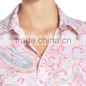 Ladies Sleep Shirt for Women Fashion Satin Cotton Solid Color Sleepwear With Short Sleeve Pajamas thumbnail-5