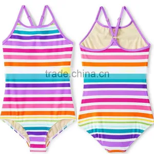 2017 Latex Swimsuit Quick Drying Adjustable Straps Girls Crossback One Piece Front Lined Open Sexy Girl Full Swimsuit thumbnail-1
