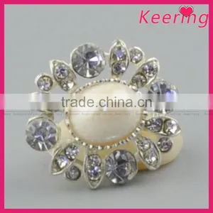 Decorative Wholesale Alloy Rhinestone Pearl Button for Decoration WBK-1491 thumbnail-1