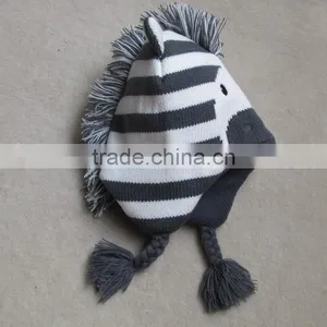 Kid Size Animal Knitted Crochet Earflap Hats thumbnail-3