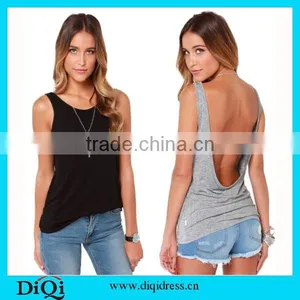 Fashion Women Summer Backless Vest Blouse Casual Sleeveless Tank Top T-Shirt thumbnail-1