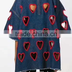 100% Cotton Lady Denim Fashionable T-shirt Cutting Patterns thumbnail-3