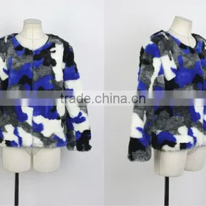 Multicolour Fashion Fox Fur 2014 Wool Overcoat Medium-long Fur Coat thumbnail-2