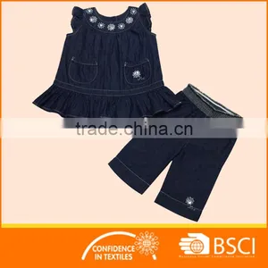 Baby Girl Summer Nice Denim Dress Kids Wear Stocklot thumbnail-1