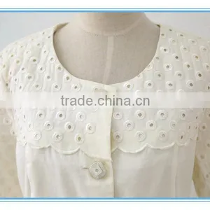 Ladies Formal Mesh Suits Embroidery White Elegant Blouse And Skirt Sets thumbnail-5