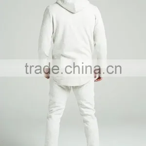Quality Cotton Jersey Tracksuits Plain Cream Tracksuit Zipper up Tracksuit thumbnail-2