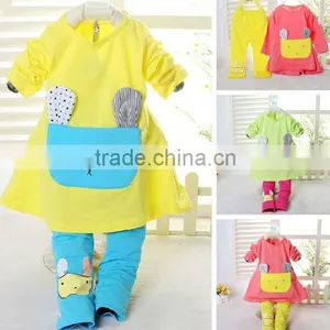 Girls Easter Cotton Outfit, 2014 Spring Kid Girls Bunny Clothing Set Baby Rabbit Dovetail Skirt Leggings 2pcs Kid Outfit thumbnail-1