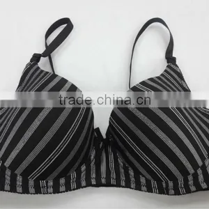 2014 Stylish Hot Sale Stripe Yarn Dyed Lady Sexy Bra in High Quality thumbnail-1