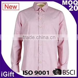 Slim Fit Hit Color Classic Grid Oxford Men Long Sleeve Casual Shirt thumbnail-1